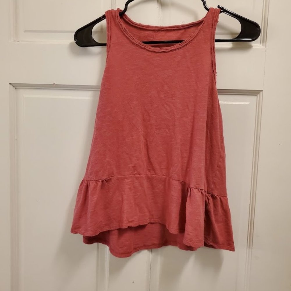 Gap Frayed Neck XS Tank Top Pink